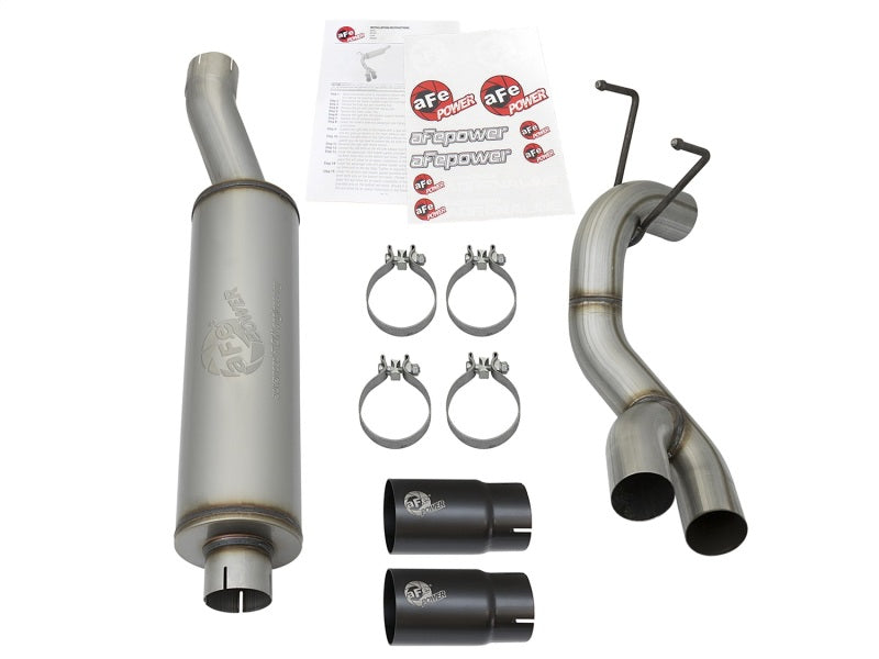 aFe Rebel Series 3-1/2in 409 SS Cat-Back Exhaust System w/Black Tip RAM 2500/3500 14-17 V8 6.4L - DTX Performance