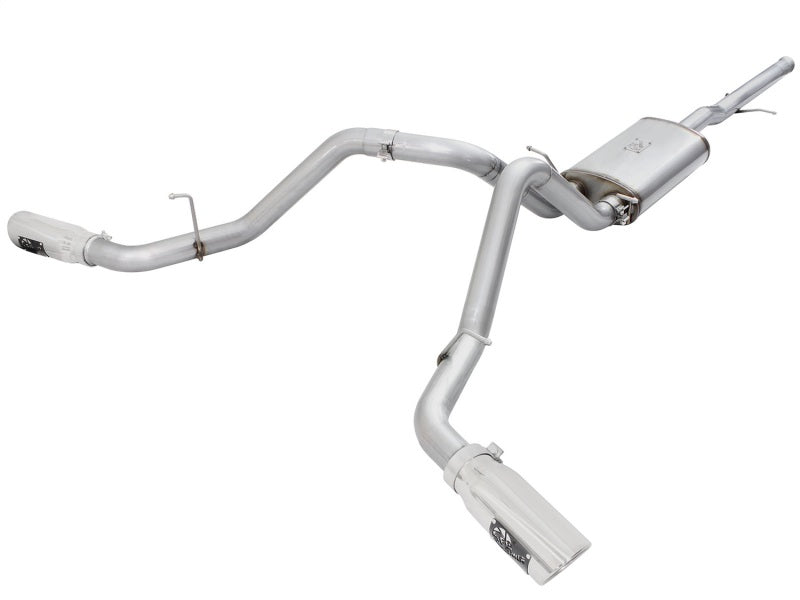 aFe Mach Force-XP Exhaust 3in Cat-Back SS 14-15 GM 1500 Trucks 4.3L/5.3L Dual Split w/ Polished Tip - DTX Performance