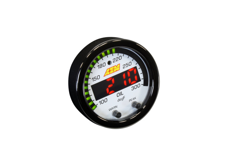 AEM X-Series Temperature 100-300F Gauge Kit (ONLY Black Bezel and Water Temp. Faceplate) - DTX Performance