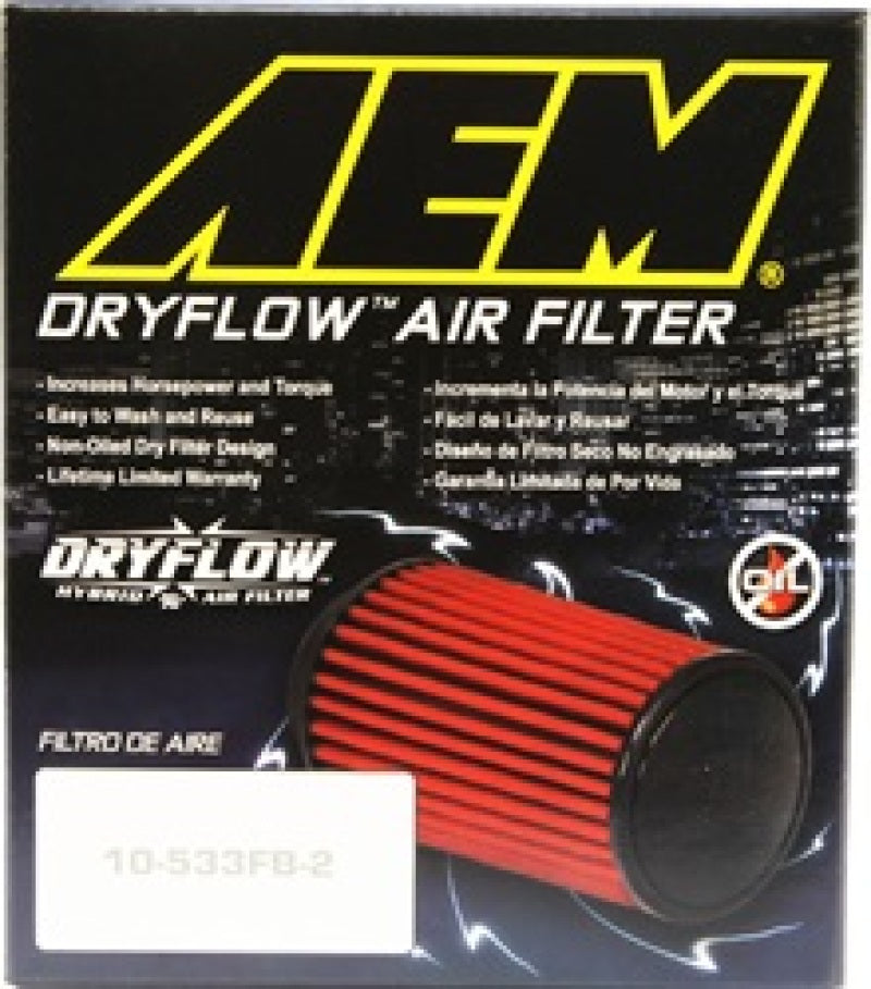 AEM 2.75in Flange 6in x 4.5in Base 6in x 3.8125in Top 5in Height DryFlow Air Filter - DTX Performance