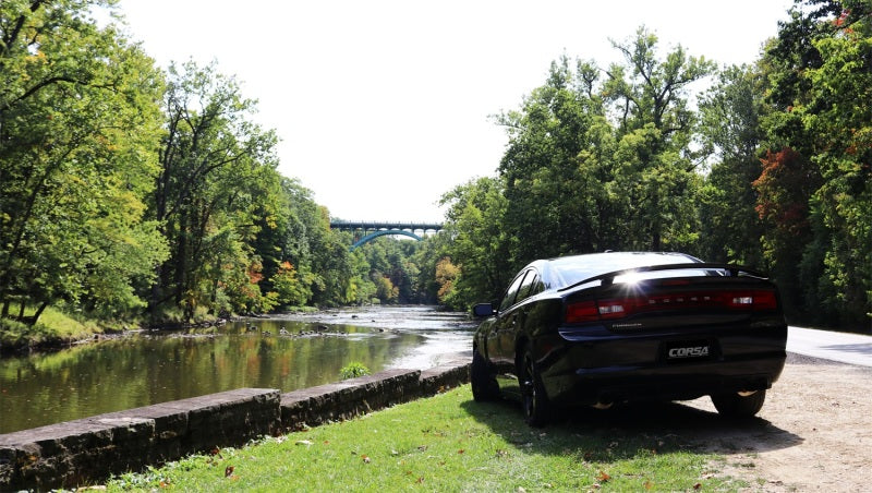 Corsa 11-14 Dodge Charger SXT 2.5in Sport Cat-Back Dual Rear Exit w/ Twin 3.0in Polished Tips - DTX Performance