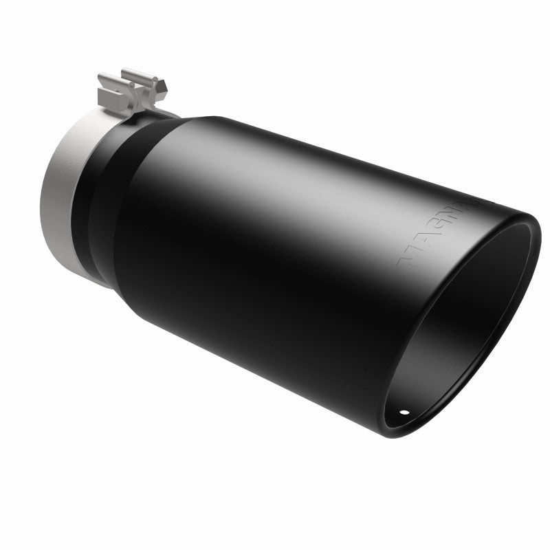 MagnaFlow Tip Stainless Black Coated Single Wall Round Single Outlet 6in Dia 5in Inlet 13in L - DTX Performance