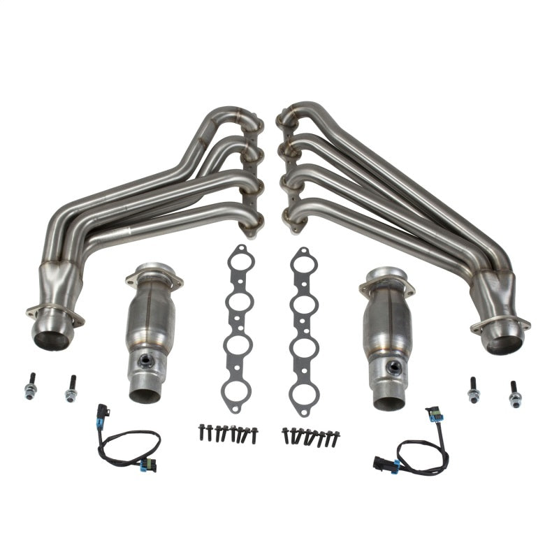 BBK 10-15 Camaro LS3 L99 Long Tube Exhaust Headers With Converters - 1-3/4 304 Stainless - DTX Performance