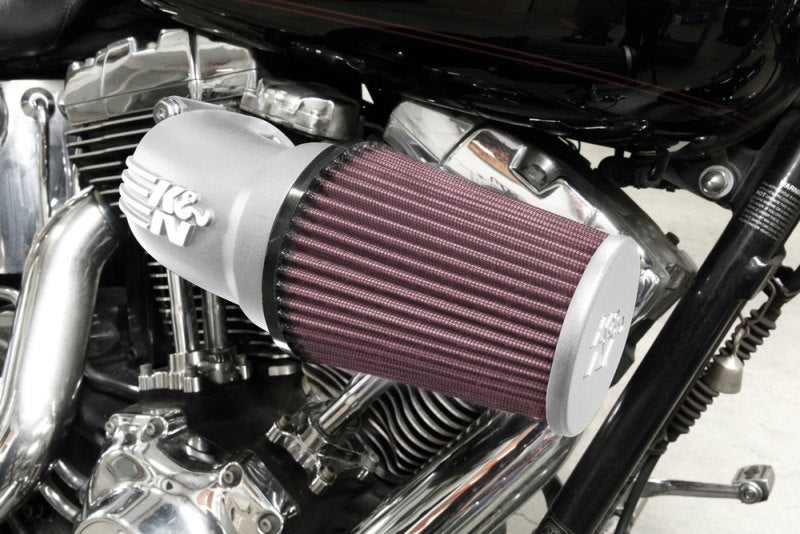 K&N 01-17 Harley Davidson Softail / Dyna FI Performance Air Intake System Silver - DTX Performance