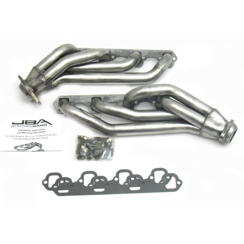 JBA 65-73 Ford Mustang 260-302 SBF 1-5/8in Primary Raw 409SS Mid Length Header - DTX Performance