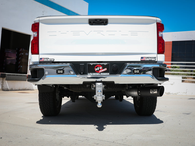 aFe Large Bore-HD 5 IN 409 SS DPF-Back Exhaust System w/Black Tip 20-21 GM Truck V8-6.6L - DTX Performance