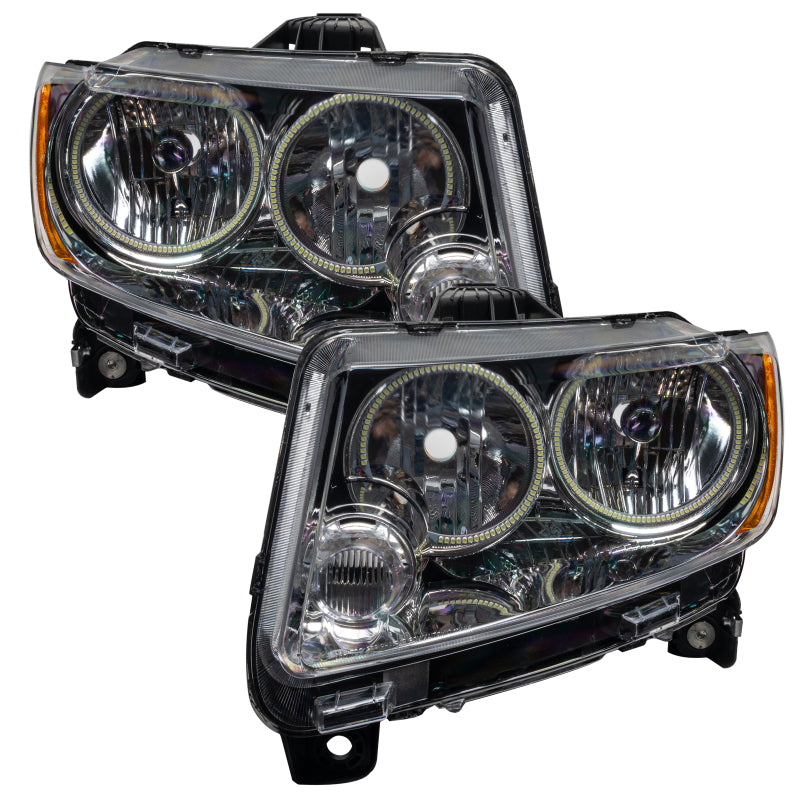 Oracle 11-13 Jeep Grand Cherokee Pre-Assembled Halo Headlights (Non HID) Chrome - UV/Purple - DTX Performance