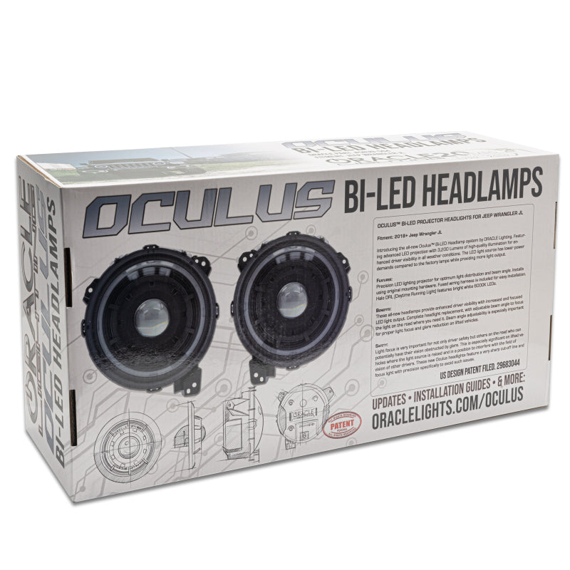 Oracle Oculus Bi-LED Projector Headlights for Jeep JL/Gladiator JT - Matte Black - 5500K - DTX Performance