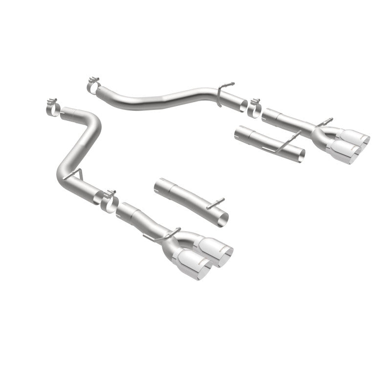 MagnaFlow Axle-Back, SS, 2.5in, Quad Split Rear 3.5in Tip 2015 Dodge Challenger 3.6L V6 - DTX Performance