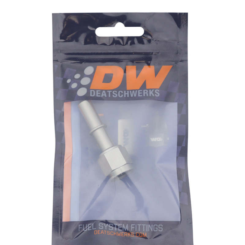 DeatschWerks 6AN Female Flare Swivel to 3/8in Male EFI Quick Disconnect - Anodized DW Titanium - DTX Performance