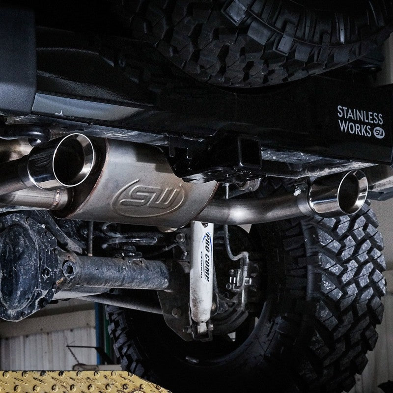 Stainless Works 2007-17 Jeep Wrangler Axleback Exhaust - DTX Performance