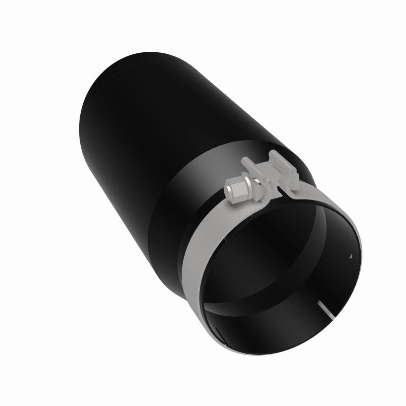 MagnaFlow Tip Stainless Black Coated Single Wall Round Single Outlet 6in Dia 5in Inlet 13in L - DTX Performance