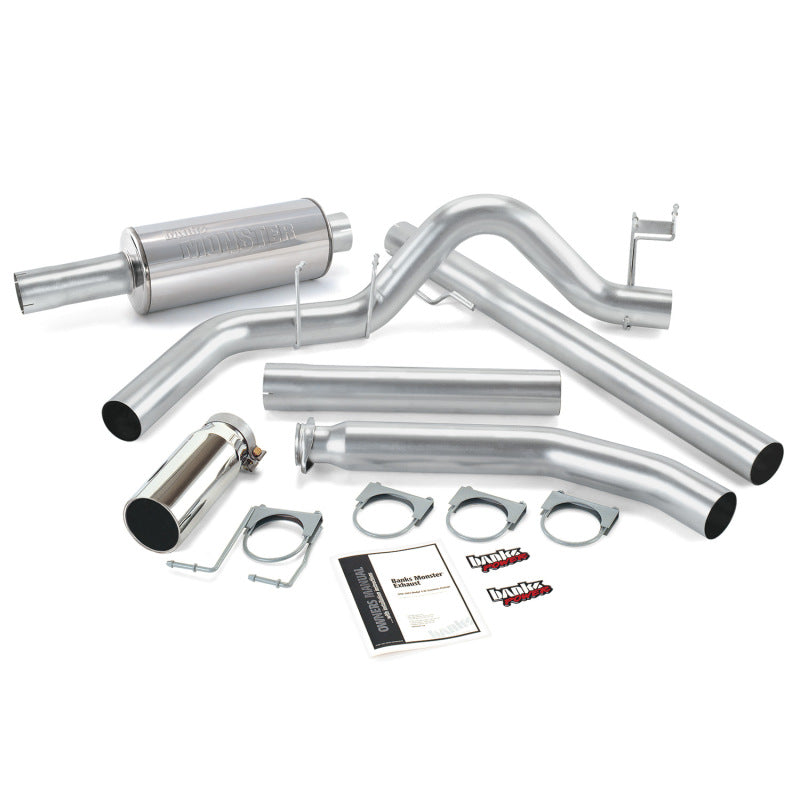 Banks Power 98-02 Dodge 5.9L Ext Cab Monster Exhaust System - SS Single Exhaust w/ Chrome Tip - DTX Performance