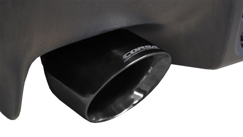 Corsa 08-14 Mitsubishi Lancer Evolution X Sedan 2.0L Black Sport Dual Rear Cat-Back Exhaust - DTX Performance