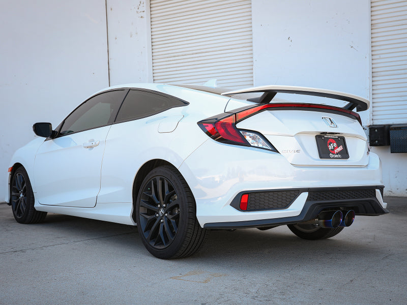 aFe Takeda 2.5in 304SS Cat-Back Exhaust System 17-20 Honda Civic SI Coupe L4-1.5L (t) - BL Flame Tip - DTX Performance