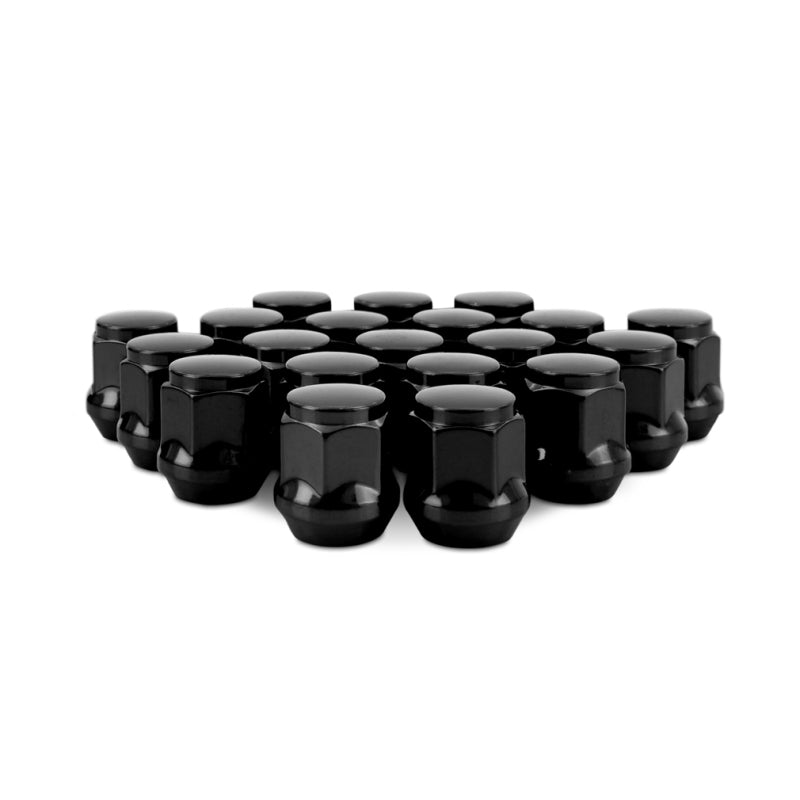 Mishimoto Steel Acorn Lug Nuts M12 x 1.5 - 20pc Set - Black - DTX Performance