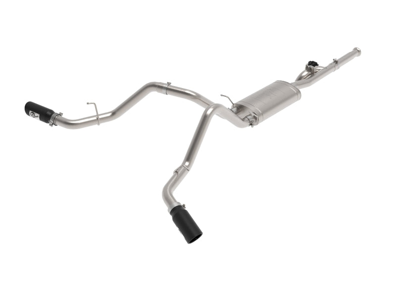 aFe Gemini XV 3in 304 SS Cat-Back Exhaust 09-18 GM Trucks V6-4.3/V8-4.8/5.3L w/ Black Tips - DTX Performance