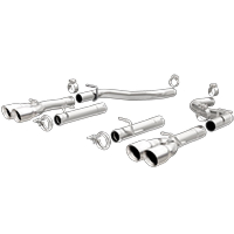 MagnaFlow Axle-Back, SS, 2.5in, Quad Split Rear 3.5in Tip 2015 Dodge Challenger R/T 5.7L - DTX Performance