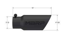 Load image into Gallery viewer, MBRP Universal Tip 4in OD 3in Inlet 10in Length Dual Wall Angled End Black - DTX Performance