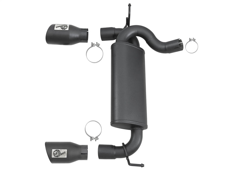 aFe Rebel Series 2.5in 409 SS Axle-Back Exhaust w/ Black Tips 2007+ Jeep Wrangler (JK) V6 3.6L/3.8L - DTX Performance