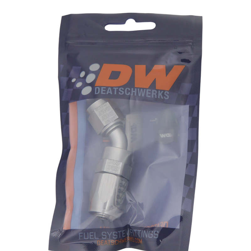 DeatschWerks 6AN Female Swivel 45-Degree Hose End CPE - DTX Performance