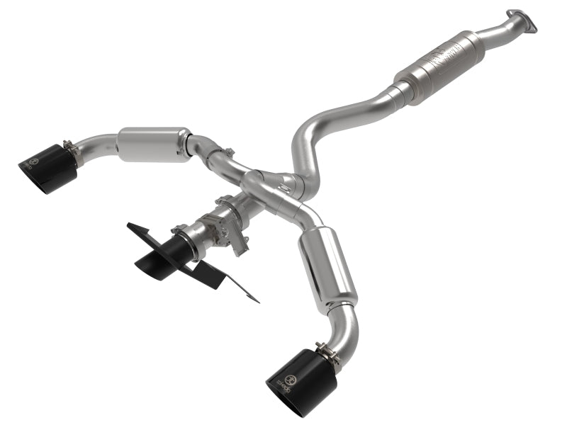 aFe 23-24 Toyota GR Corolla L3 1.6L (t) Gemini XV 3in to 2-1/2in Cat Back Exhaust w/ Black Tips - DTX Performance