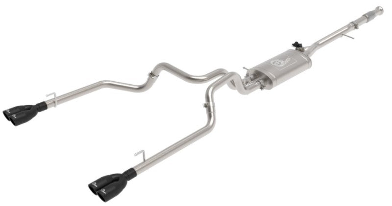 aFe Gemini XV 3in 304 SS Cat-Back Exhaust w/ Cutout 19-21 GM Silverado/Sierra 1500 V8- w/ Black Tips - DTX Performance