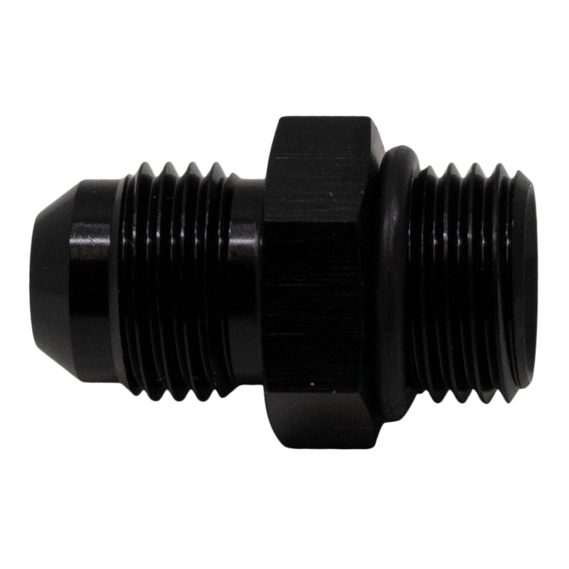 DeatschWerks 6AN ORB Male to 6AN Male Flare Adapter (Incl O-Ring) - Anodized Matte Black - DTX Performance