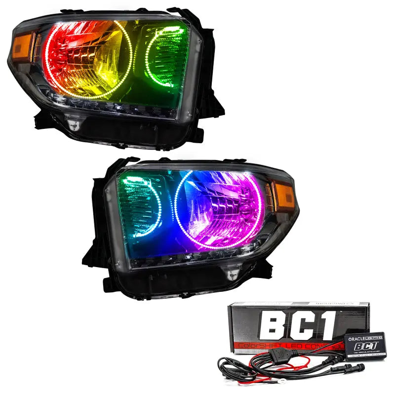 Oracle 14-17 Toyota Tundra SMD HL - Dual Halo Kit - ColorSHIFT w/ BC1 Controller - DTX Performance