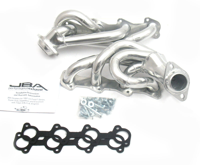 JBA 97-03 Ford F-150 5.4L 2V 1-1/2in Primary Silver Ctd Cat4Ward Header - DTX Performance