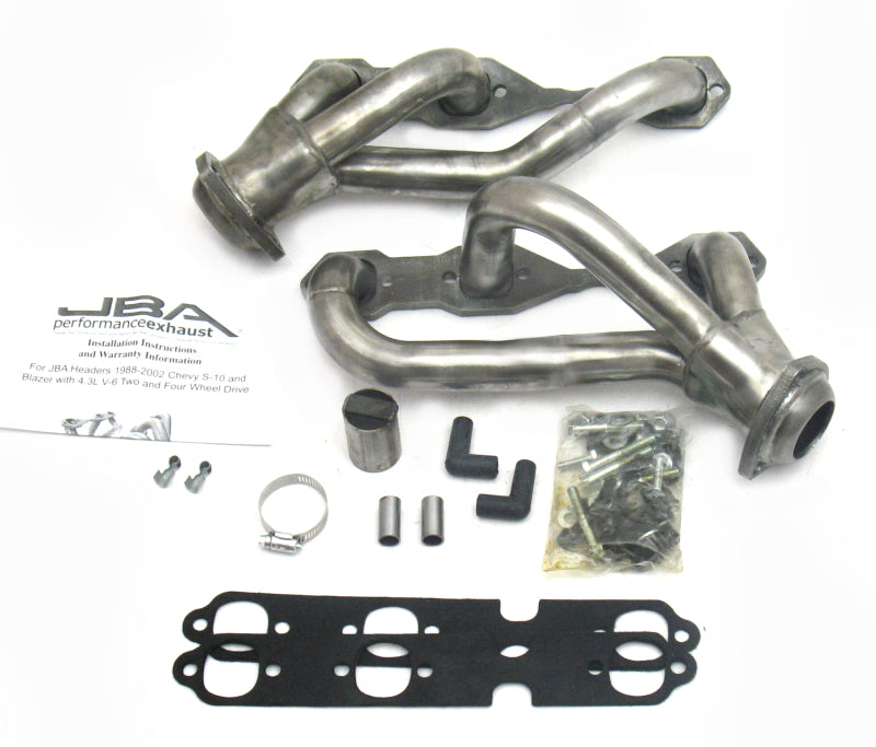 JBA 88-95 & 02-03 GM S-Truck 4.3L V6 4WD 1-1/2in Primary Raw 409SS Cat4Ward Header - DTX Performance