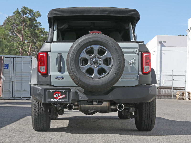 aFe Vulcan 3in 304 SS Axle-Back Exhaust 2021 Ford Bronco L4-2.3L (t)/V6-2.7L (tt) w/ Polished Tips - DTX Performance