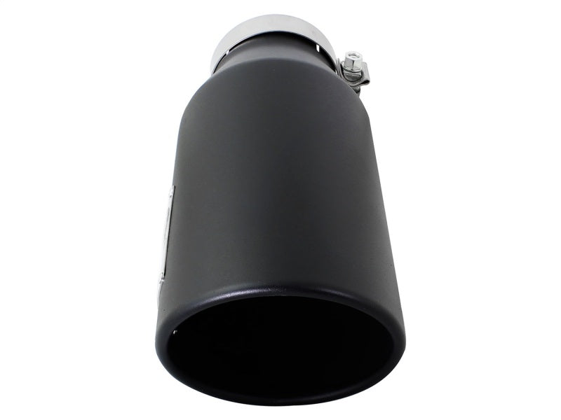 aFe Power MACH Force-Xp 4in In x 6in Out x 15in L Driver Side Clamp-On 4in 409 SS Exhaust Tip-Black - DTX Performance