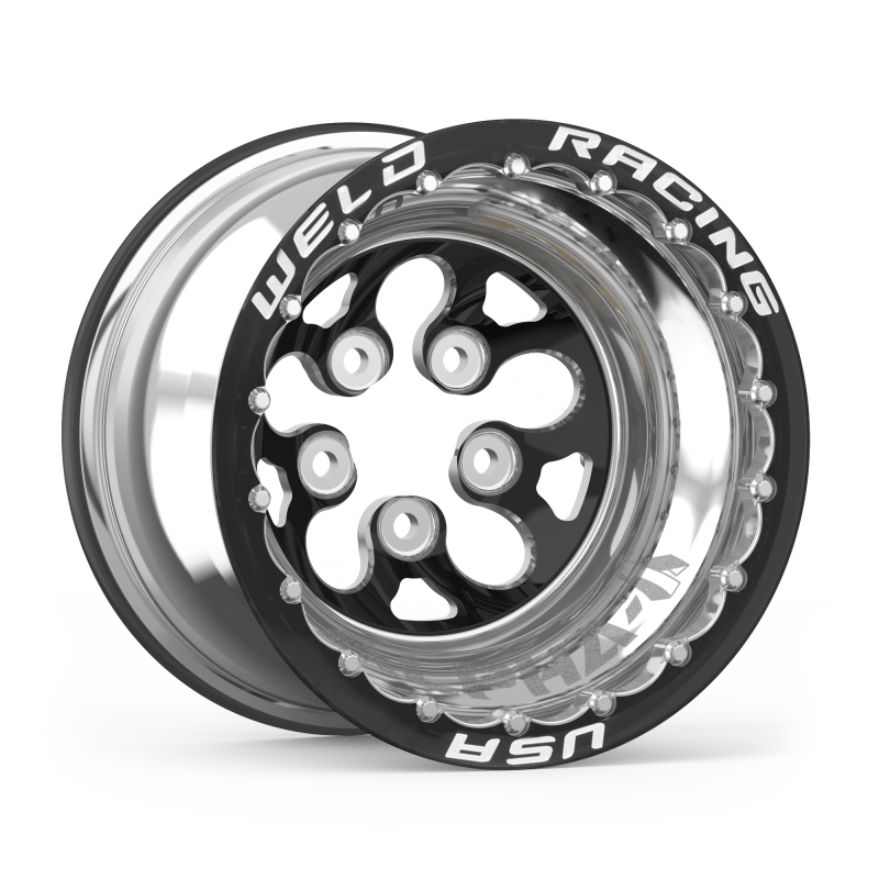 Weld Alpha-1 15x13 / 5x5 BP / 3in BS Black Wheel - Black Double Beadlock MT - DTX Performance