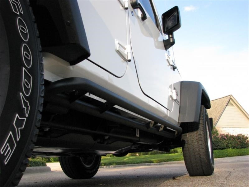 N-Fab RKR Rails 07-17 Jeep Wrangler JK 4 Door All - Tex. Black - 1.75in - DTX Performance