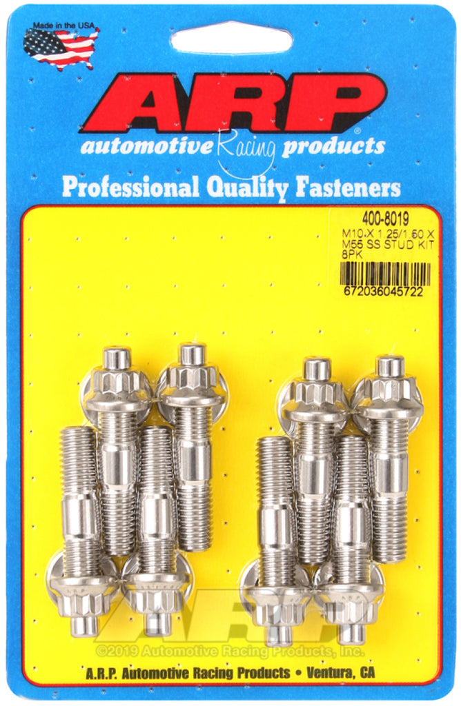 ARP M10 X 1.25/1.50 X M55 Stainless Steel Accessory Studs (8 pack) - DTX Performance