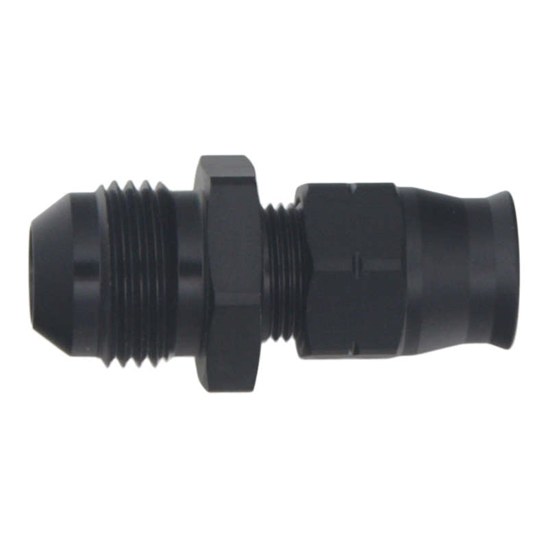 DeatschWerks 8AN Male Flare to 3/8in Hardline Compression Adapter - Anodized Matte Black - DTX Performance