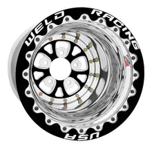 Load image into Gallery viewer, Weld V-Series 15x12 / 5x4.5 BP / 4in. BS Black Wheel - Black Single Beadlock MT - DTX Performance