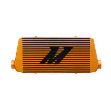 Load image into Gallery viewer, Mishimoto Universal Gold R Line Intercooler Overall Size: 31x12x4 Core Size: 24x12x4 Inlet / Outlet - DTX Performance