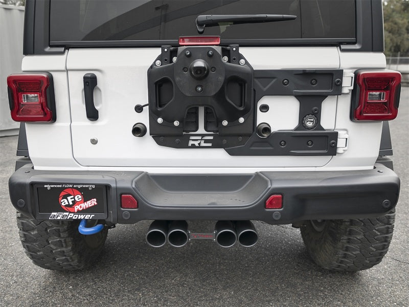 aFe Rebel Series 2.5in. 304 SS C/B Exhaust System 2018 Jeep Wrangler (JL) V6-3.6L - Black Tip - DTX Performance