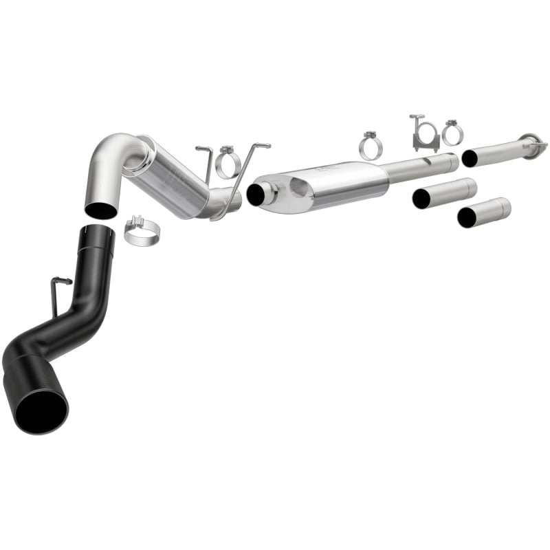 MagnaFlow 11-19 GM 2500/3500 6.0L 4in Single Passenger Side Rear Exit Cat-Back Exhaust w/Black Tips - DTX Performance