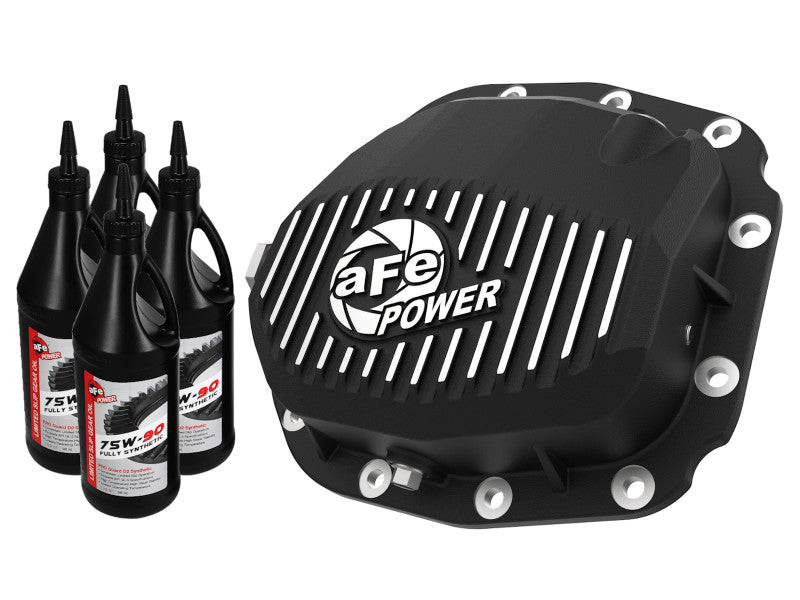 aFe Rear Differential Cover (Black Machined; Pro Series); 15-19 Ford F-150 V6-2.7L (t) (12-Bolt) - DTX Performance