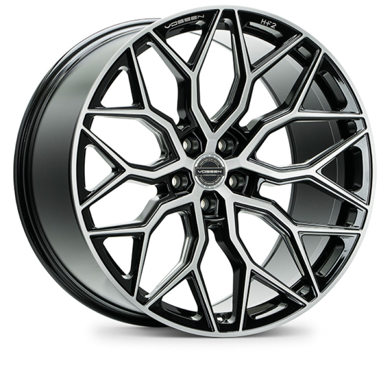 Vossen HF-2 20x10 / 5x112 / ET50 / Deep Face / 66.56 - Brushed Gloss Black Wheel - DTX Performance