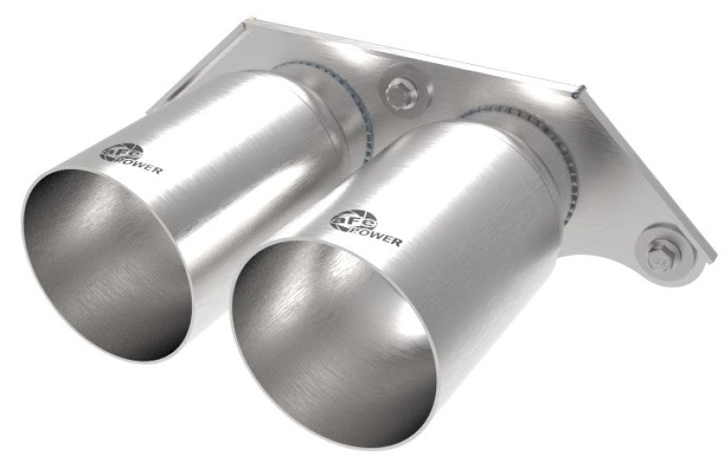 aFe Power Mach Force Xp 4in 304 SS Bolt-On Exhaust Tips Brushed 14-19 Porsche 911 GT3 3.8L/4.0L - DTX Performance