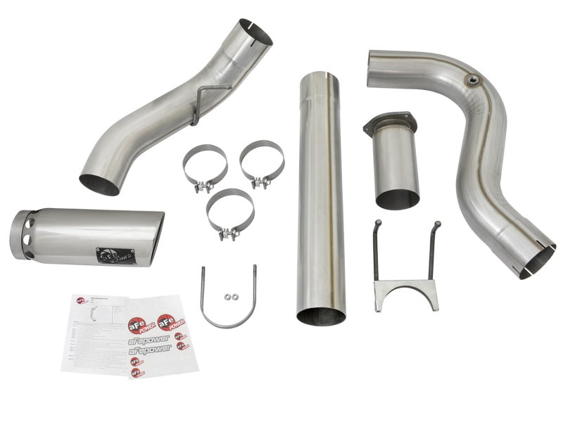 aFe ATLAS 5in DPF-Back Alum Steel Exhaust System w/Polished Tip 2017 Ford Diesel Trucks V8-6.7L (td) - DTX Performance