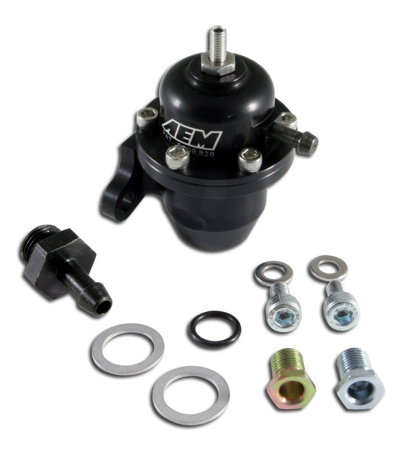 AEM 98-99 Acura CL / 00-05 S2000 / 98-02 Accord / 96-00 Civic Black Adjustable Fuel Pressure Regulat - DTX Performance