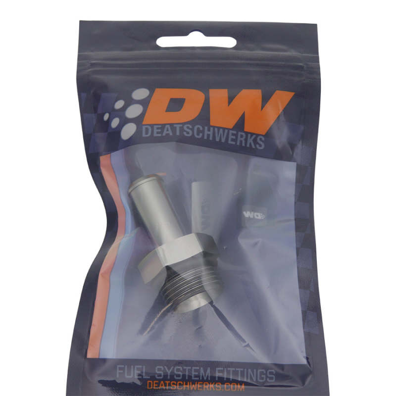 DeatschWerks 10AN ORB Male to 1/2in Male Barb Fitting - Anodized DW Titanium - DTX Performance