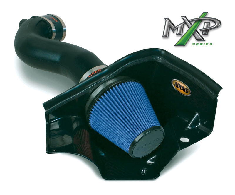 Airaid 05-09 Ford Mustang GT 5.0L Race Only (No MVT) MXP Intake System w/ Tube (Dry / Blue Media) - DTX Performance