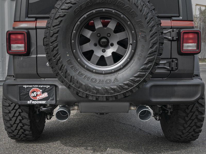 aFe Rebel Series 409 Stainless Steel Cat-Back Exhaust 18-21 Jeep Wrangler JL 2.0L (t) - Black Tip - DTX Performance