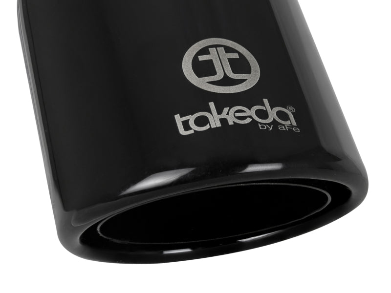 aFe Takeda 304 Stainless Steel Clamp-On Exhaust Tip 2.5in.Inlet / 4in Outlet - Black - DTX Performance